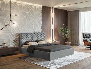 Polsterbetten mit Bettkasten, für Schlafzimmer - GrainGold