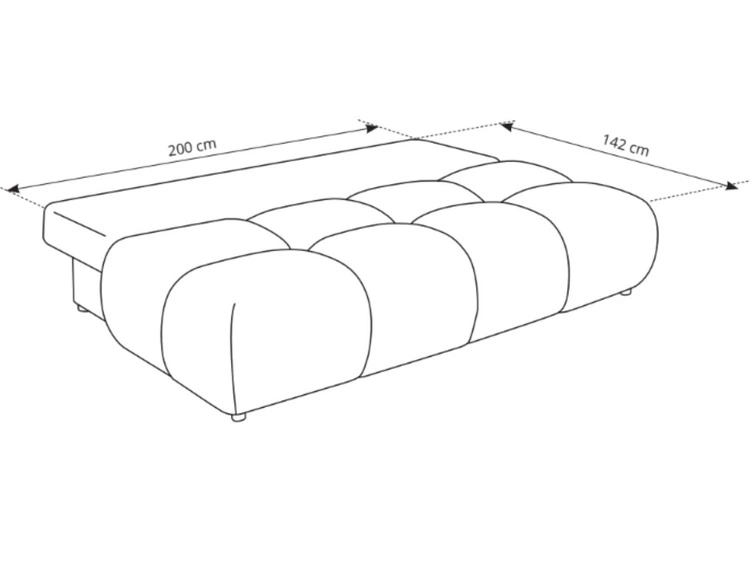 Schlafsofa mit Bettfunktion und Bettkasten Milet Grün