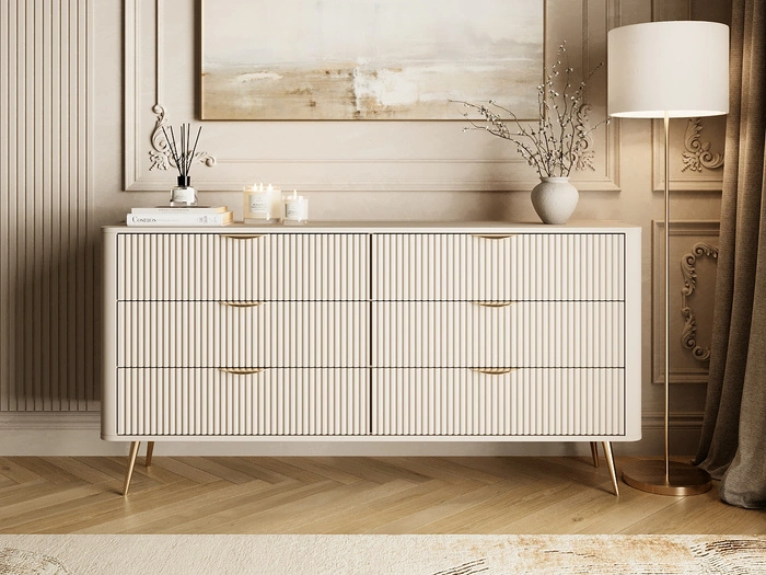 Kommode mit 6 Schubladen Latina Beige