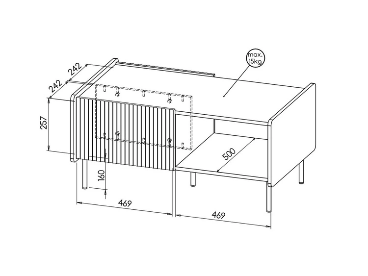 Wohnzimmermöbel-Set Pascale Warmia Nussbaum, Schwarz