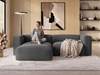 Ecksofa L-Form Links Moderne Cord Ecksofa Landi Dunkelgrau