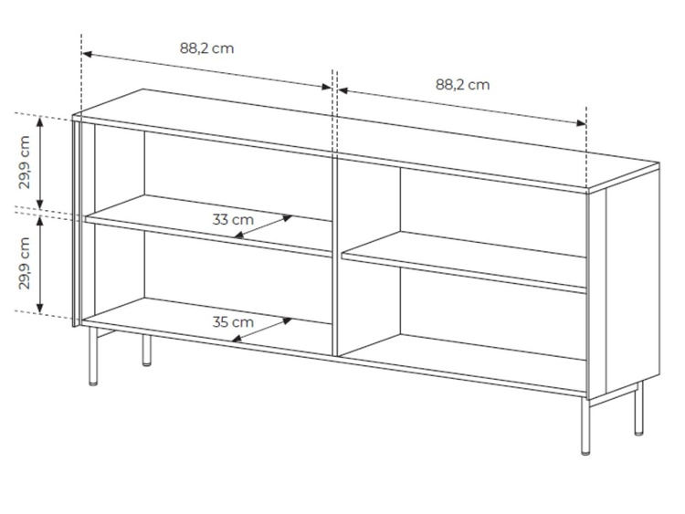 Kommode mit vier Türen Lumina Eiche Dunin