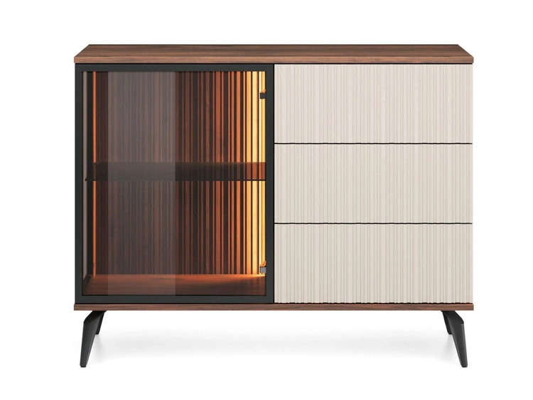 Kommode mit Türen und Schubladen Vinni Dunkler Walnuss Cashmere