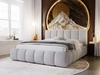Polsterbett mit Bettkasten und Lattenrost 140x200 Cloud Bouclé-Stoff Hellgrau