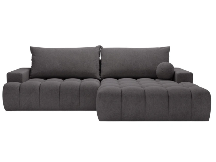 Ecksofa L-Form mit Schlaffunktion und Bettkasten Havi Rechts Graphit