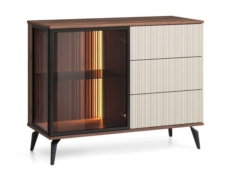 Kommode mit Türen und Schubladen Vinni Dunkler Walnuss Cashmere