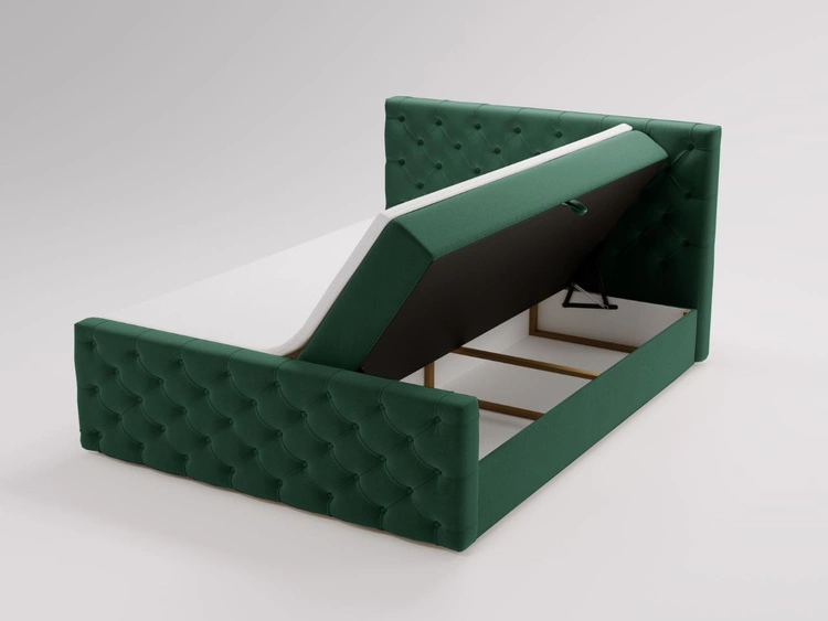 Boxspringbett mit Bettkasten 120x200 Montego Grün