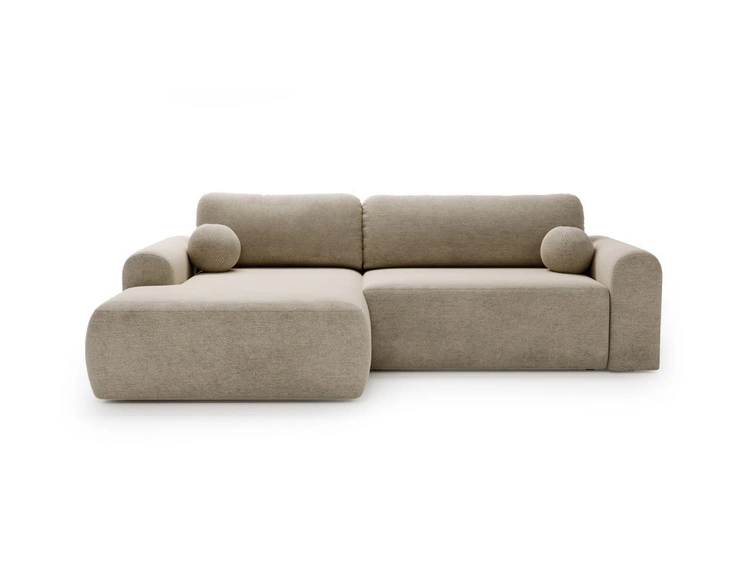 Ecksofa L-Form mit Schlaffunktion und Bettkasten Savana Links Beige
