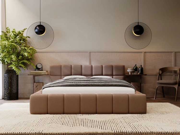 Polsterbett mit Bettkasten und Lattenrost 120x200 Alicante Braun