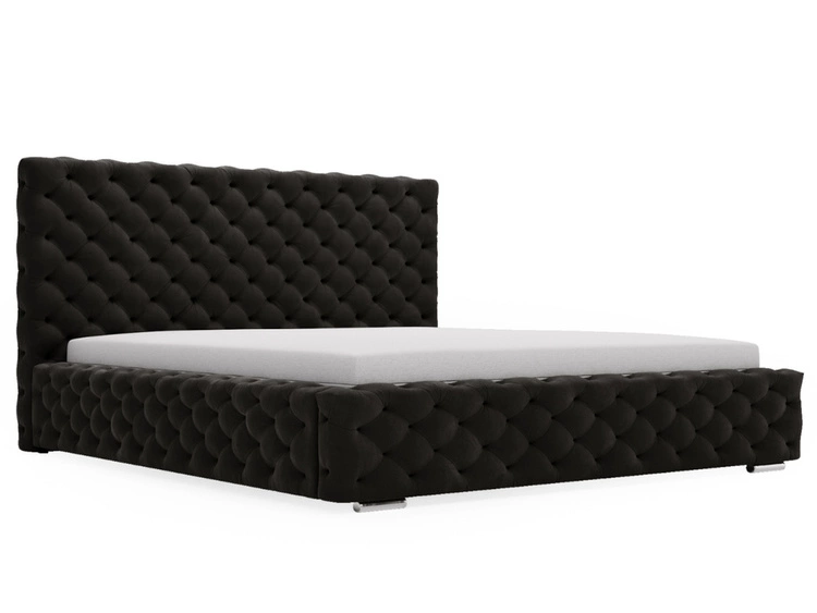 Polsterbett mit Bettkasten und Lattenrost 180x200 Astra Schwarz