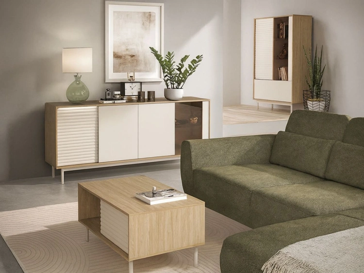 Kommode mit Türen Rapallo Kaschmir, Eiche geölt