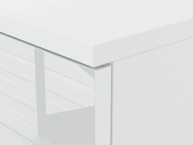 Hängender Nachttisch mit zwei Schubladen Nuveo Weiß Hochglanz