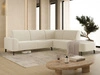 Ecksofa L-Form Rechts Regento Bouclé-Stoff Hellbeige