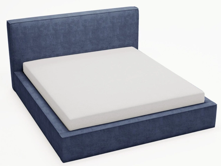 Polsterbett mit Bettkasten und Lattenrost 160x200 Monaco Blau