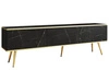 TV-Lowboard mit Türen 175 cm Diolo Schwarzer Marmor mit glatter Front auf goldenen Beinen