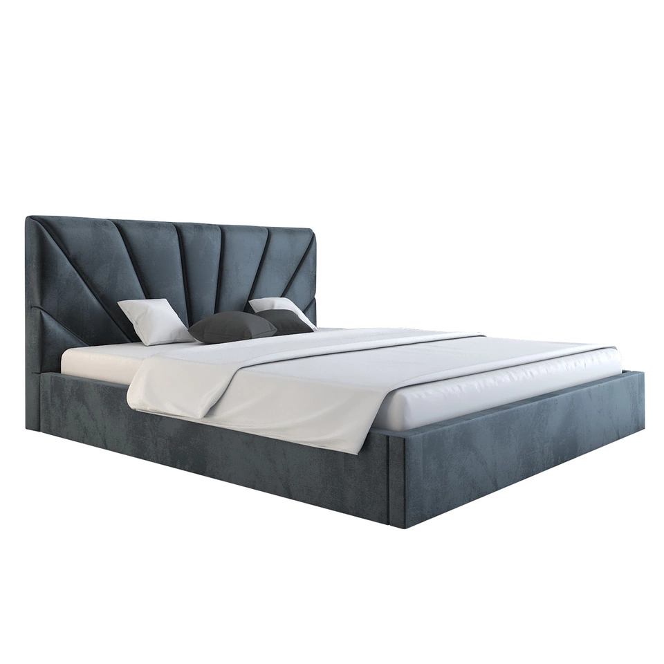 Samtbett Orlo 120x200 - Dunkelgrau