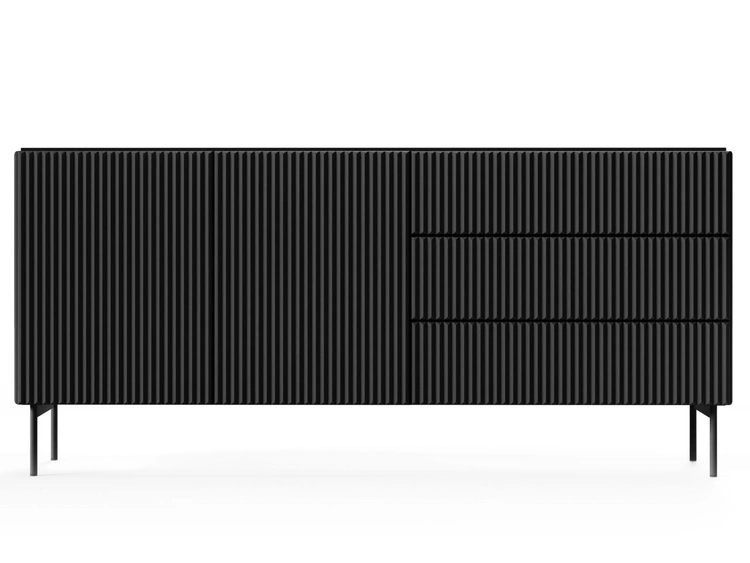 Kommode mit Türen und Schubladen 177 Qualita Schwarz