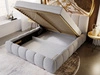 Polsterbett mit Bettkasten und Lattenrost 160x200 Cloud Bouclé-Stoff Hellgrau