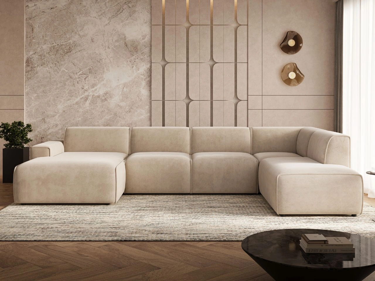 Wohnlandschaft Rechts Belluno Beige