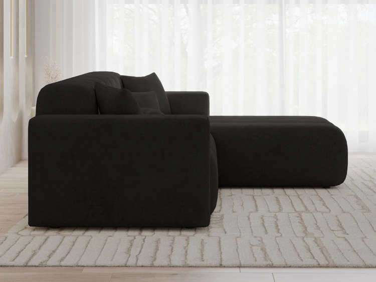 Ecksofa L-Form Rechts Nork Schwarz
