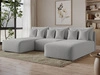 Ecksofa U mit Schlaffunktion und Bettkasten Ronni Grau