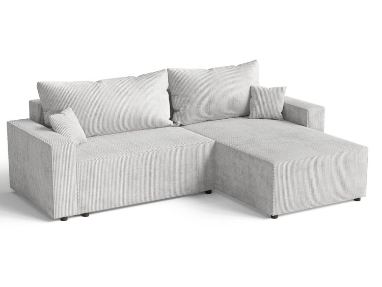 Ecksofa L-Form mit Schlaffunktion und Bettkasten Nivo Grau