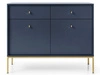 Kommode mit Türen sowie Schubladen mit Golden Metallbeinen 104 cm Amor Marineblau