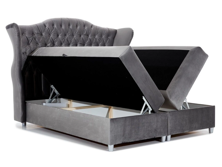 Boxspringbett mit Bettkasten 120x200 Kate Grau