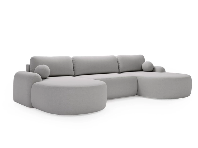 Wohnlandschaft mit Schlaffunktion und Bettkasten Aurio Grau