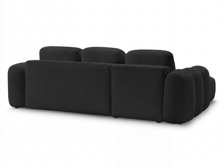 Ecksofa L-Form mit Schlaffunktion und Bettkasten Avelin Links Schwarz