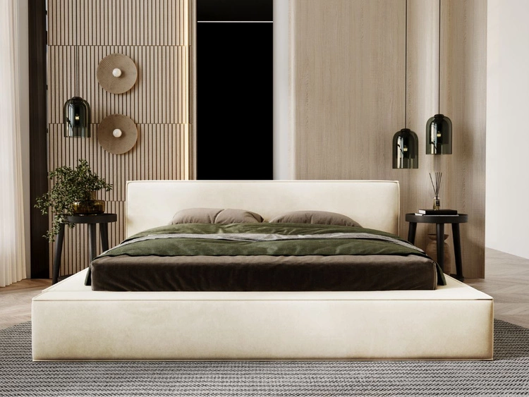 Polsterbett mit Bettkasten und Lattenrost 120x200 Mali Beige