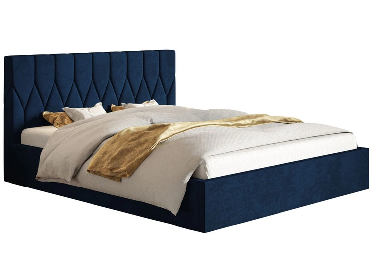 Polsterbett mit Bettkasten und Lattenrost 160x200 Gaja Dunkelblau
