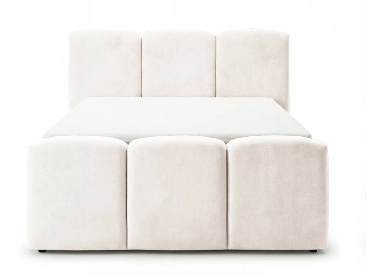 Boxspringbett mit Bettkasten 140x200 Campi Creme