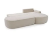 Ecksofa L-Form Rechts mit Schlaffunktion und Bettkasten Aurio O Creme