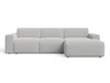 Ecksofa L-Form Rechts Lavia Bouclé-Stoff Grau