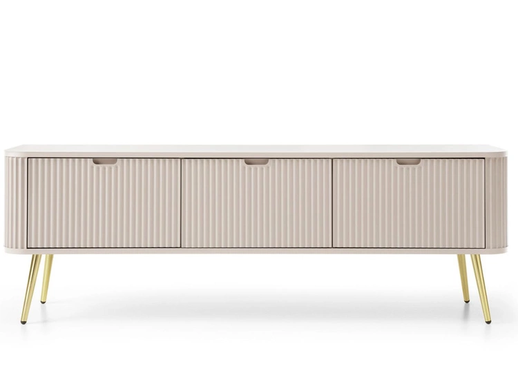TV-Lowboard mit Türen Viva Beige auf Golden Beinen