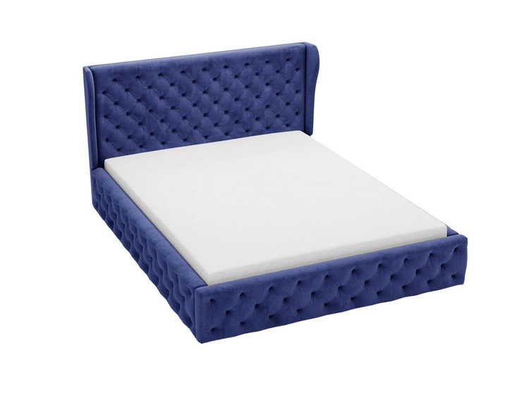 Polsterbett mit Bettkasten und Lattenrost 180x200 Kingston Dunkelblau