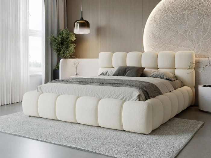 Polsterbett mit Bettkasten und Lattenrost 120x200 Modo Beige