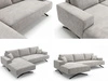 Ecksofa L-Form auf Metallbeinen Leto Links Grau