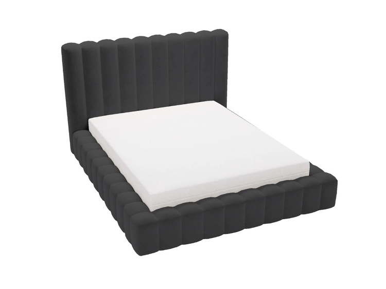 Polsterbett mit Bettkasten und Lattenrost 160x200 Rotto Schwarz