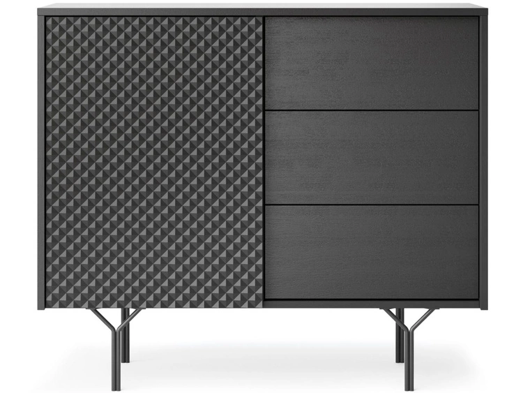 Kommode mit Türe und Schubladen Ravi Schwarz