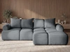 Ecksofa L-Form Rechts mit Schlaffunktion und Bettkasten Bonno Dunkelgrau