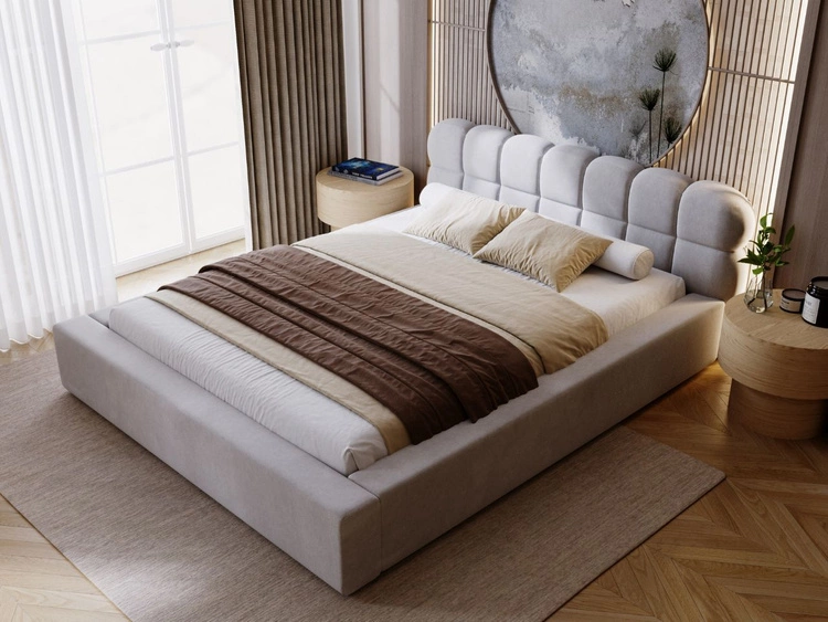 Polsterbett mit Bettkasten und Lattenrost 120x200 Plaza Grau