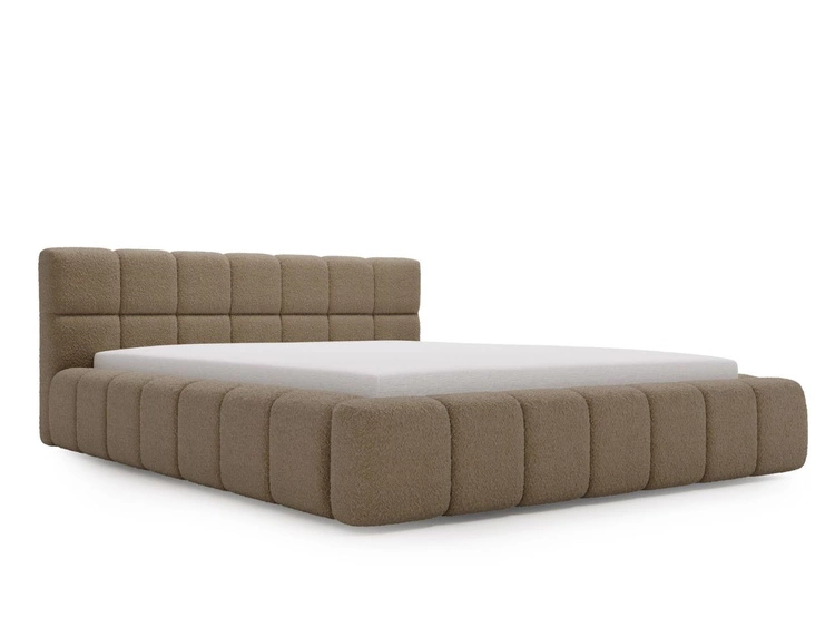 Polsterbett mit Bettkasten und Lattenrost 160x200 Alicante Boucle Braun