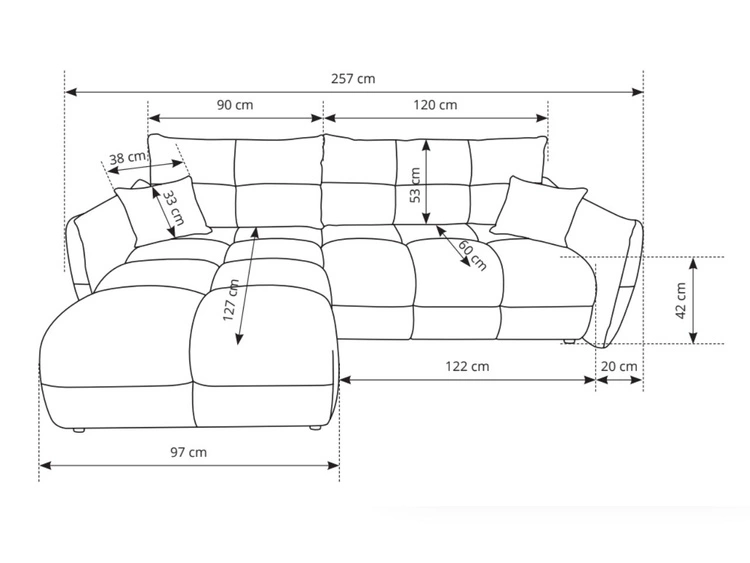 Ecksofa L-Form mit Schlaffunktion und Bettkasten Bene Schwarz