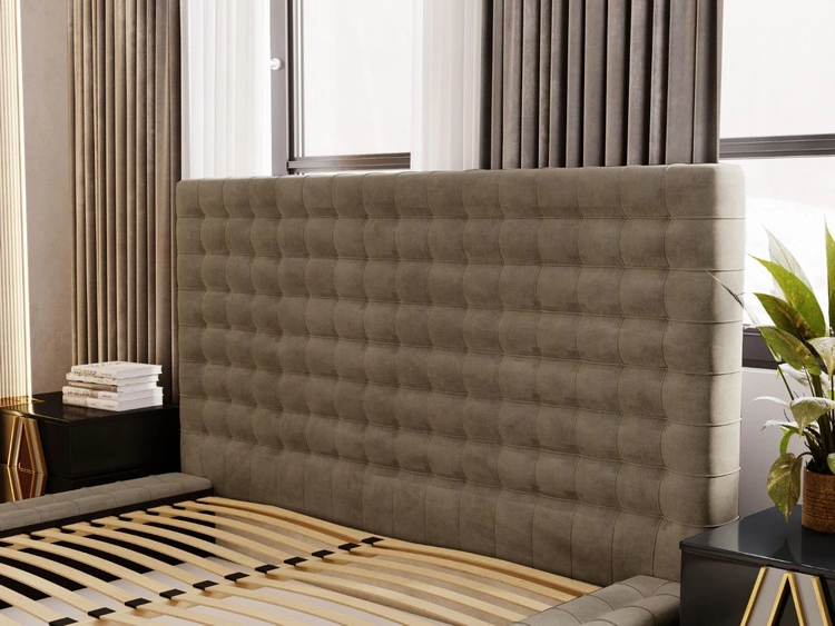 Polsterbett mit Bettkasten und Lattenrost 120x200 Barbados Hellbraun