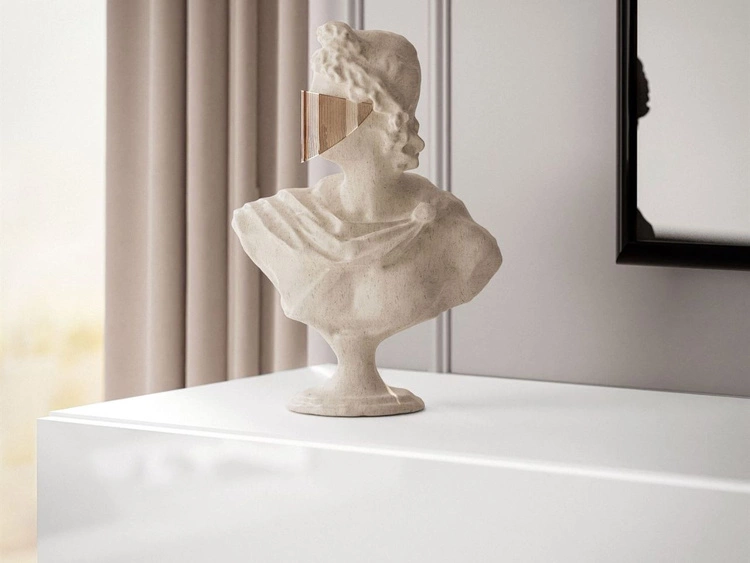 Hänge TV-Schrank 90 cm für Wohnzimmer mit LED-Beleuchtung Aurelie Weiß Hochglanz