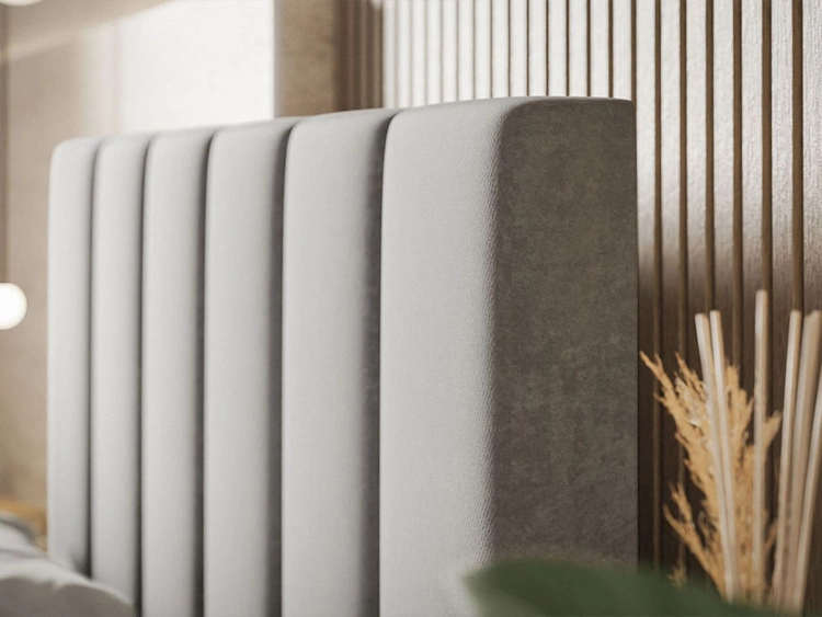 Boxspringbett mit Bettkasten 140x200 Cascada Grau