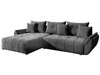 Ecksofa L-Form mit Schlaffunktion und Bettkasten Decor L Dunkelgrau