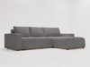 Ecksofa L-Form Rechts mit Schlaffunktion und Bettkasten Tazones Dunkelgrau